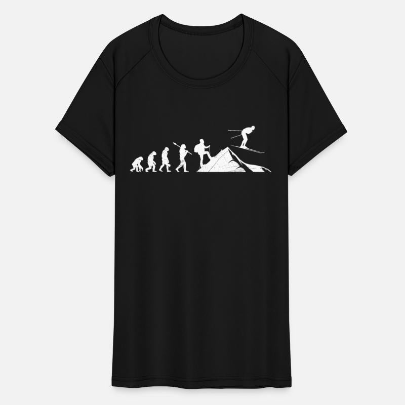 Evolution Skier Skiing Lover Ski Slope Snow