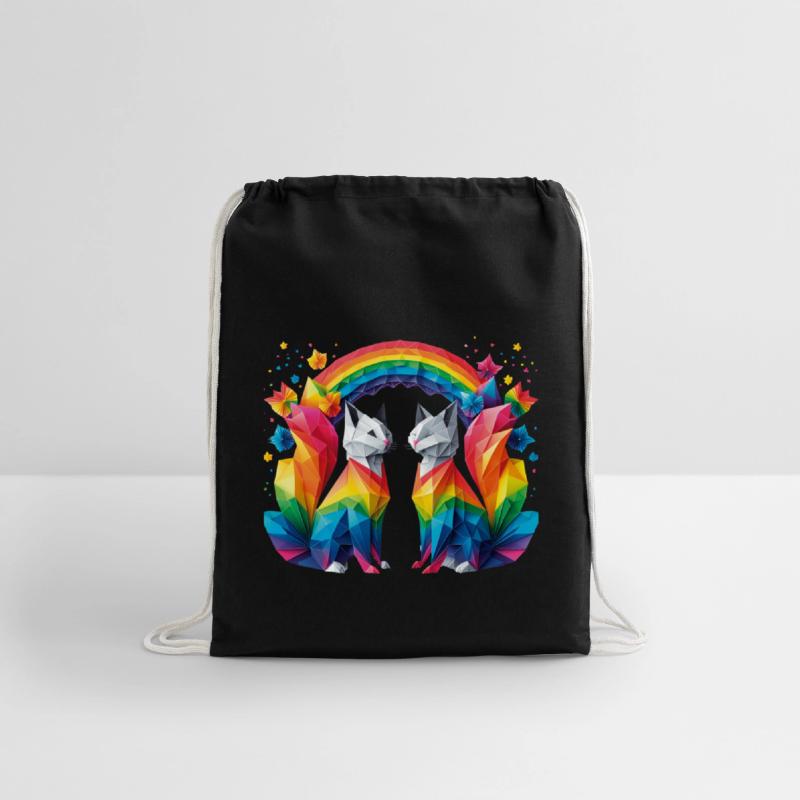 Feline friendship under the rainbow