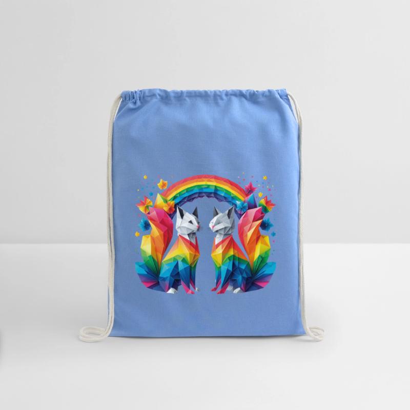 Feline friendship under the rainbow