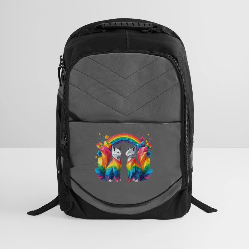 Feline friendship under the rainbow