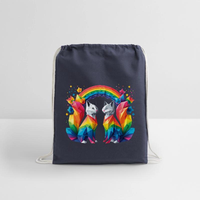 Feline friendship under the rainbow