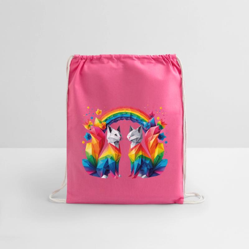 Feline friendship under the rainbow