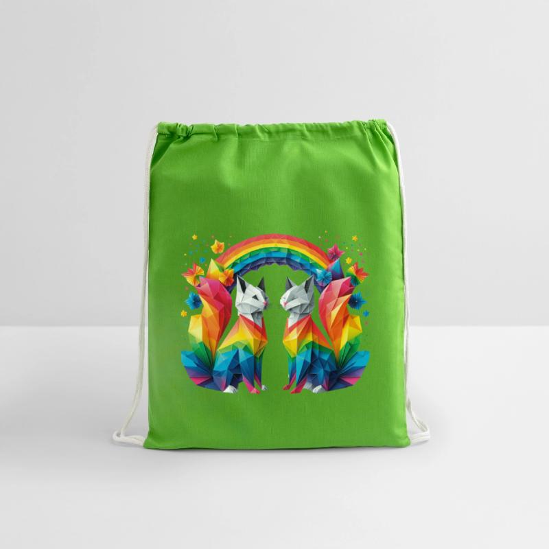 Feline friendship under the rainbow