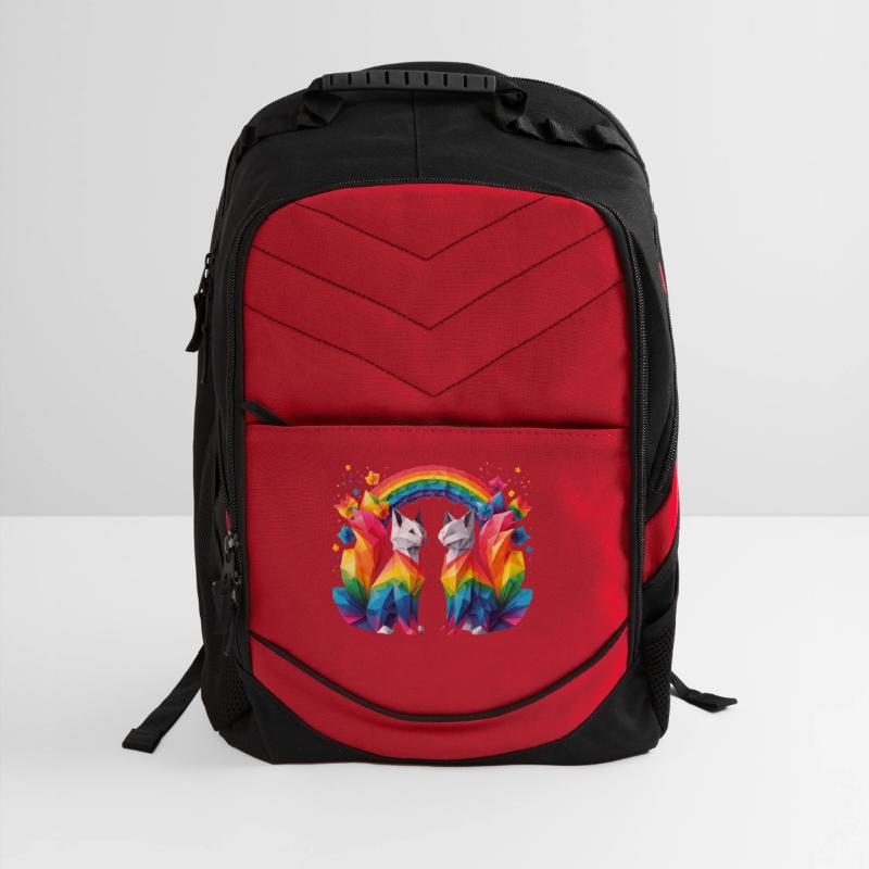 Feline friendship under the rainbow