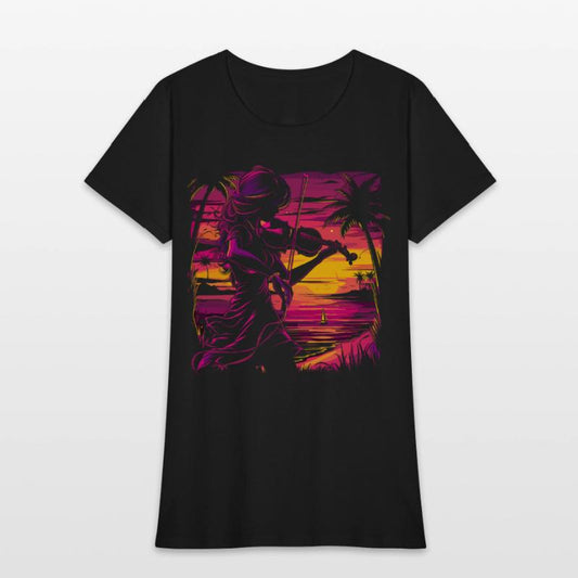 Female Violin Player Synthwave