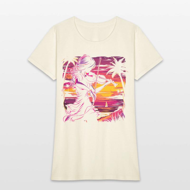 Female Violin Player Synthwave