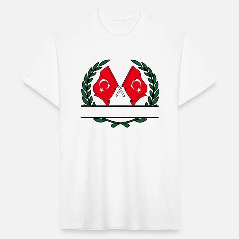 Flags Turkey laurel wreath banner