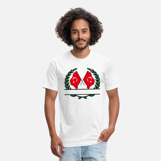 Flags Turkey laurel wreath banner