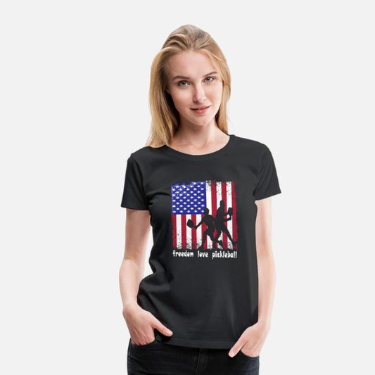 Freedom Love Pickleball 4th of July American Flag