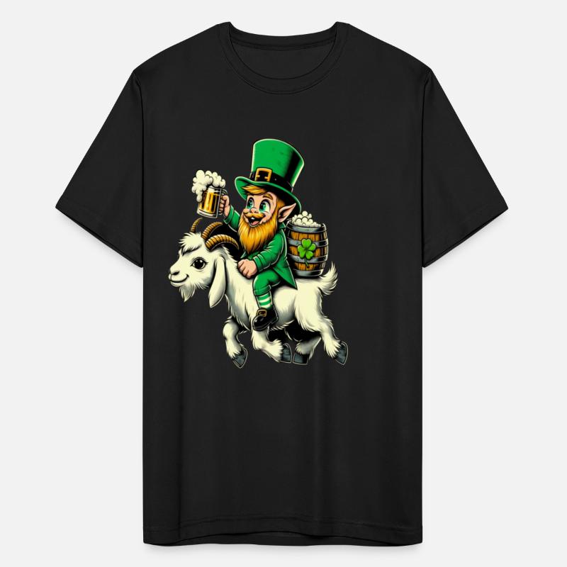 Funny goat riding leprechaun St. Patrick's Day