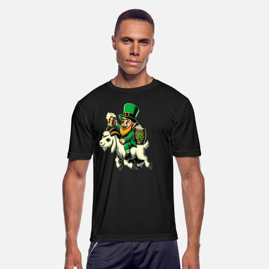 Funny goat riding leprechaun St. Patrick's Day