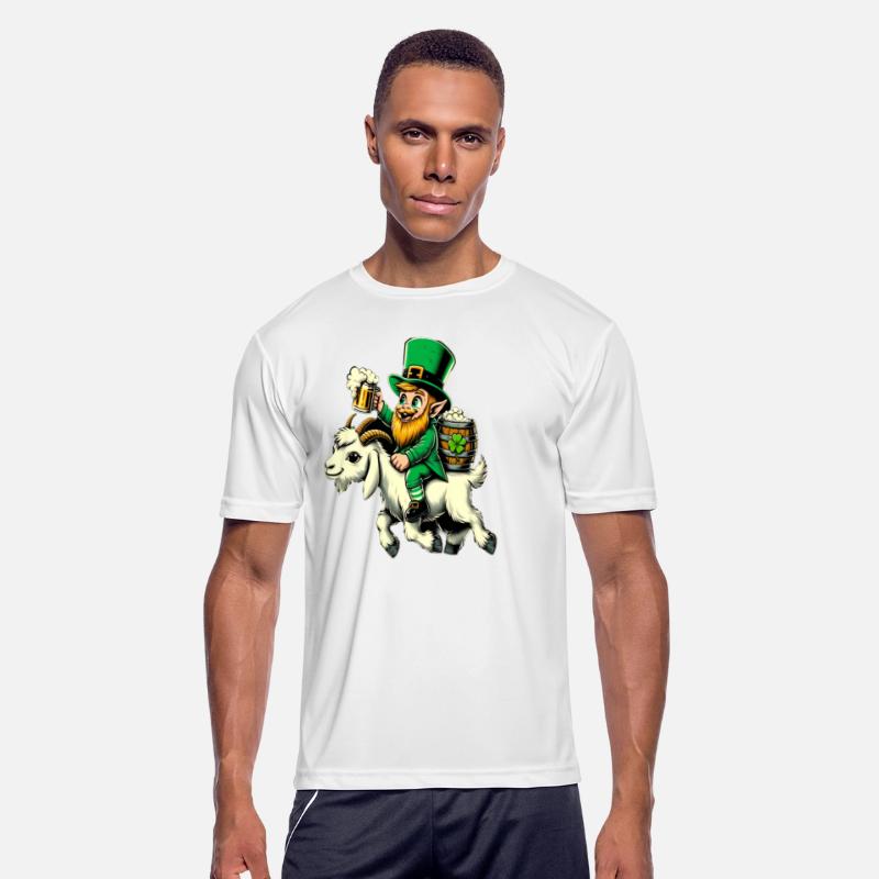 Funny goat riding leprechaun St. Patrick's Day