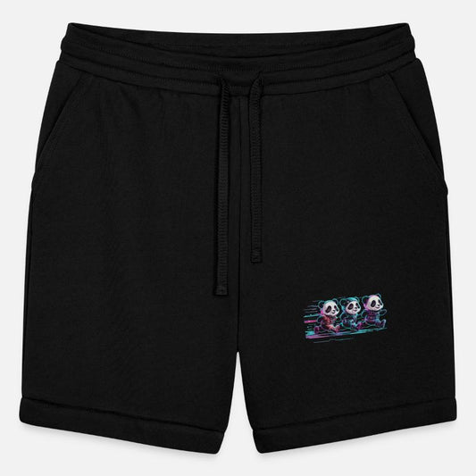 funny panda running with a joyful