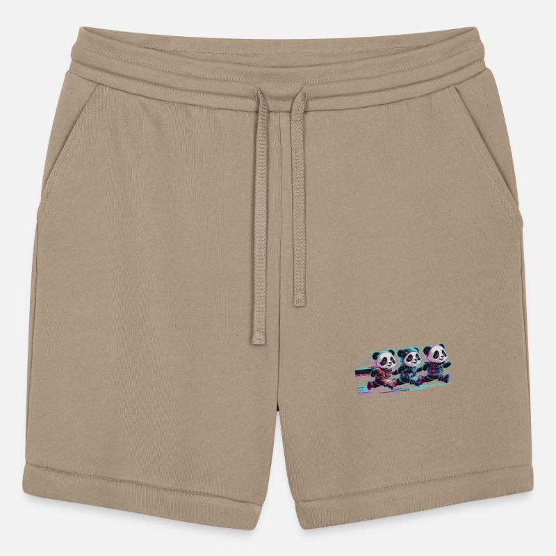 funny panda running with a joyful