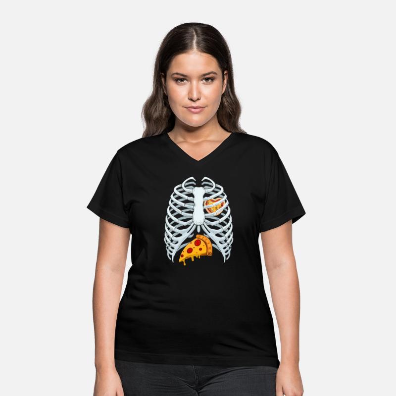 Funny PIzza Skeleton Rib Cage Halloween Costume