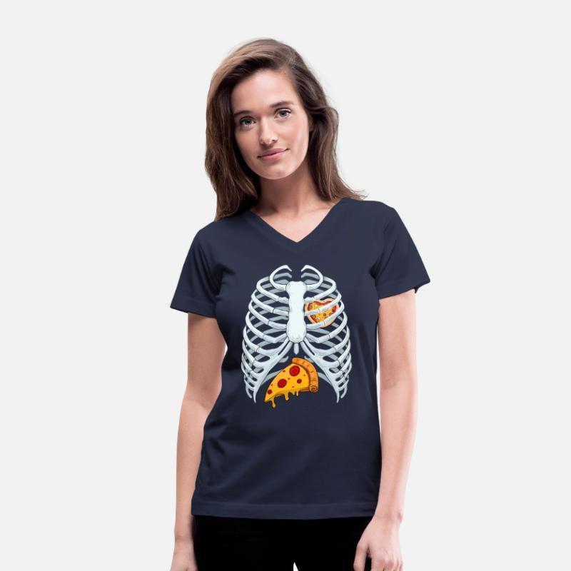 Funny PIzza Skeleton Rib Cage Halloween Costume
