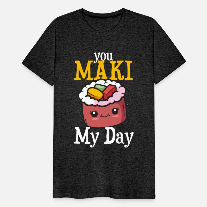 Funny sushi maki saying eat motif