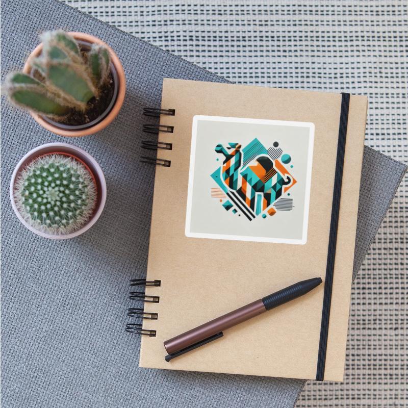 geometric design featuring a camel