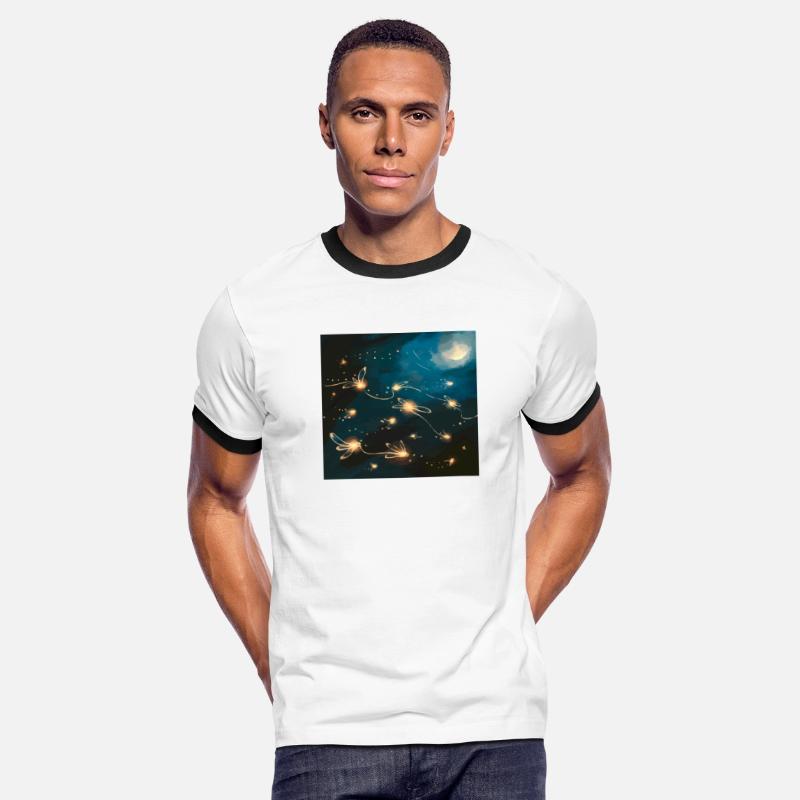 Glowing Fireflies in a Starry Night Sky