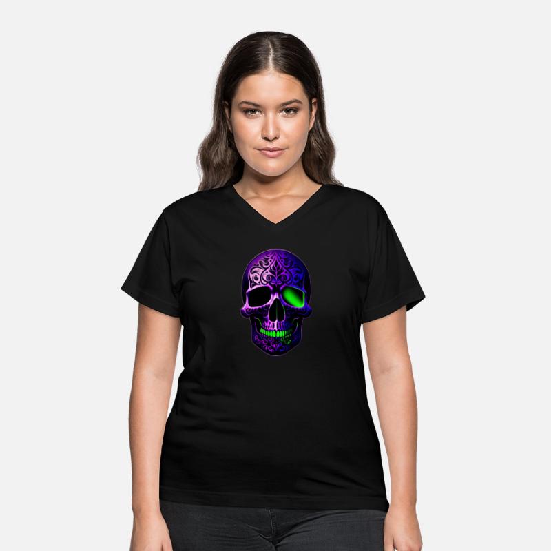 Glowing Inked Skull: A Dark Elegance