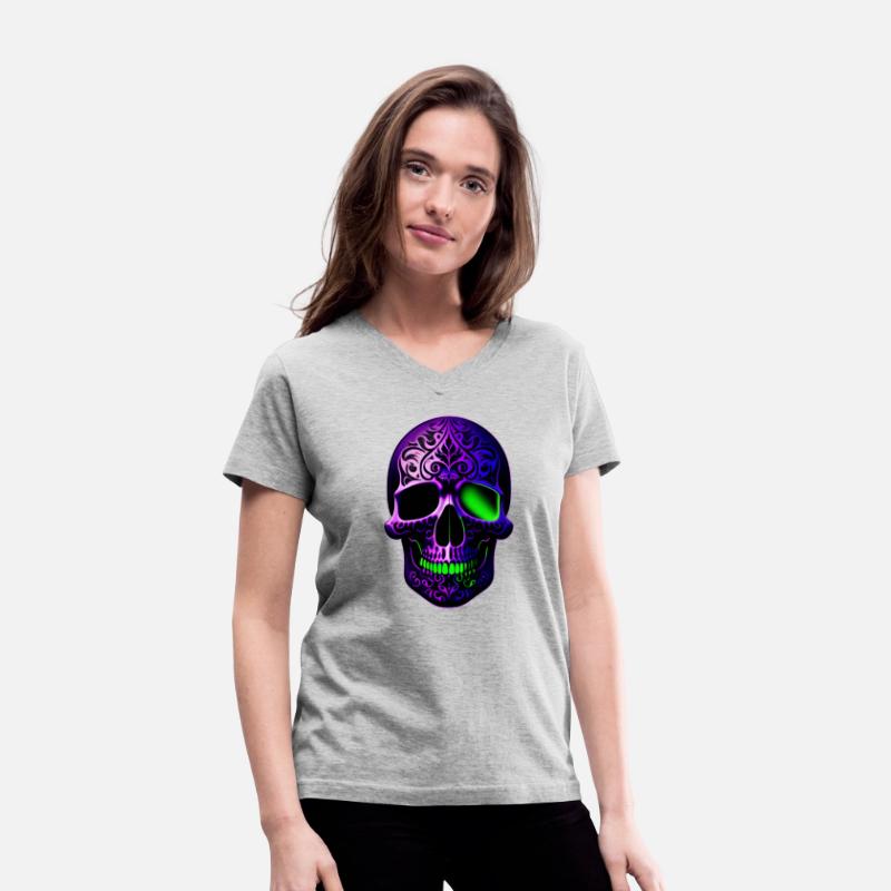 Glowing Inked Skull: A Dark Elegance