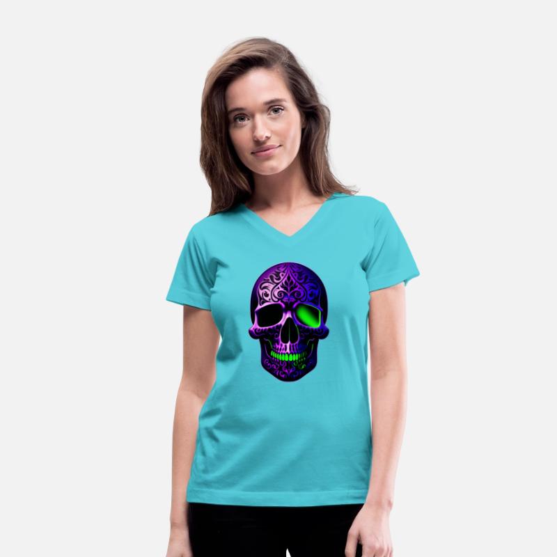 Glowing Inked Skull: A Dark Elegance