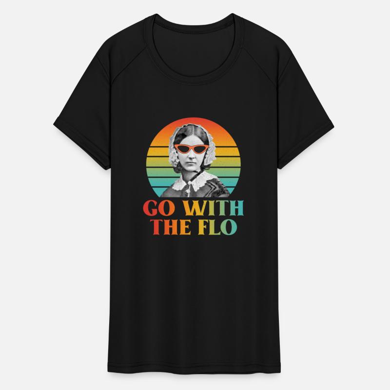 Go With The Flo Funny Nurse Retro Quote