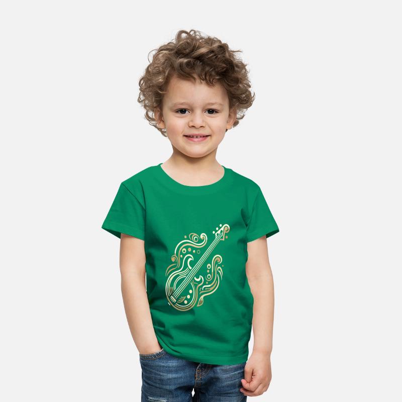 Golden Art Deco Bass Guitar