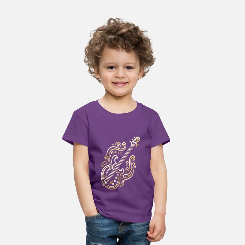 Golden Art Deco Bass Guitar