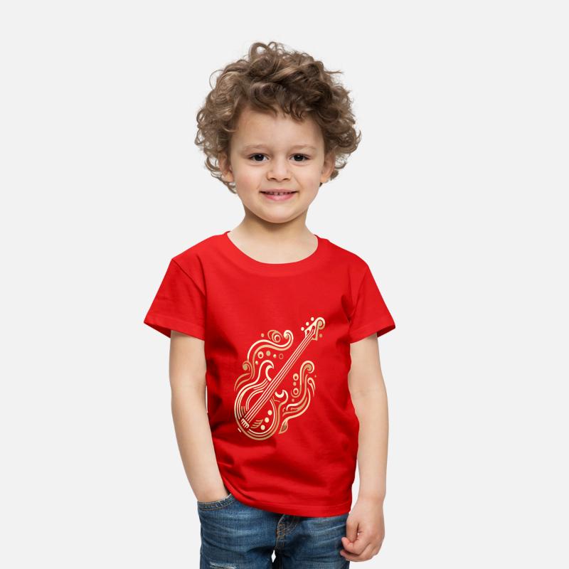 Golden Art Deco Bass Guitar