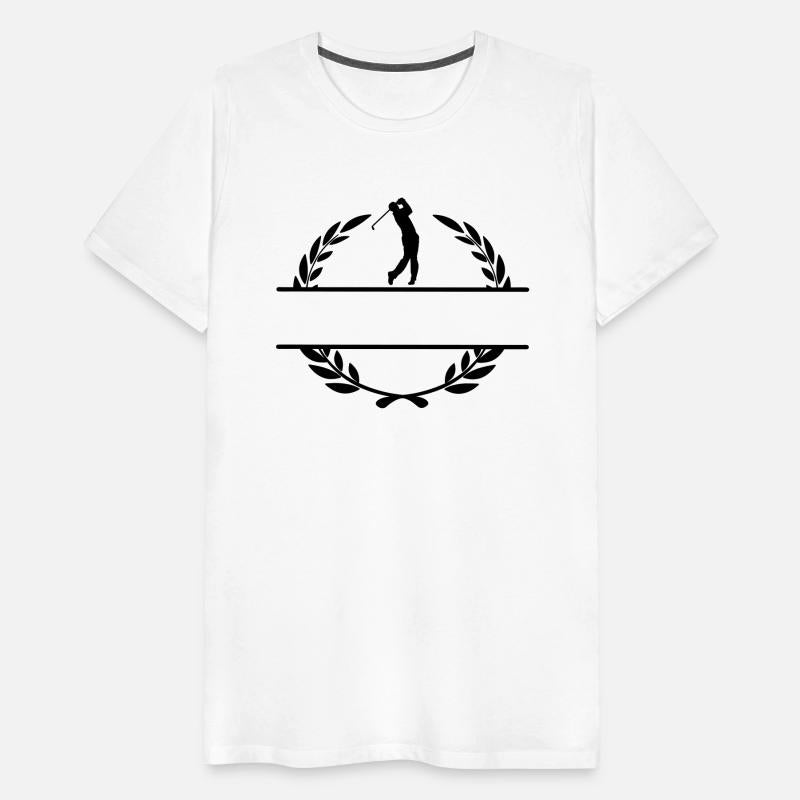 Golf player in laurel wreath