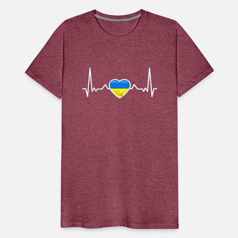 Heartbeat Ukraine Heart Ukrainian Flag