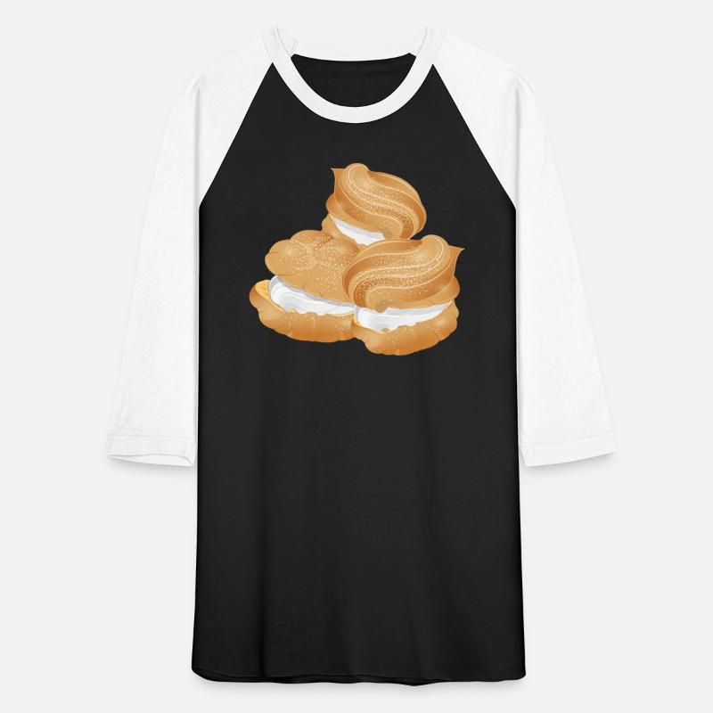 Illustration of three stuffed cream puffs