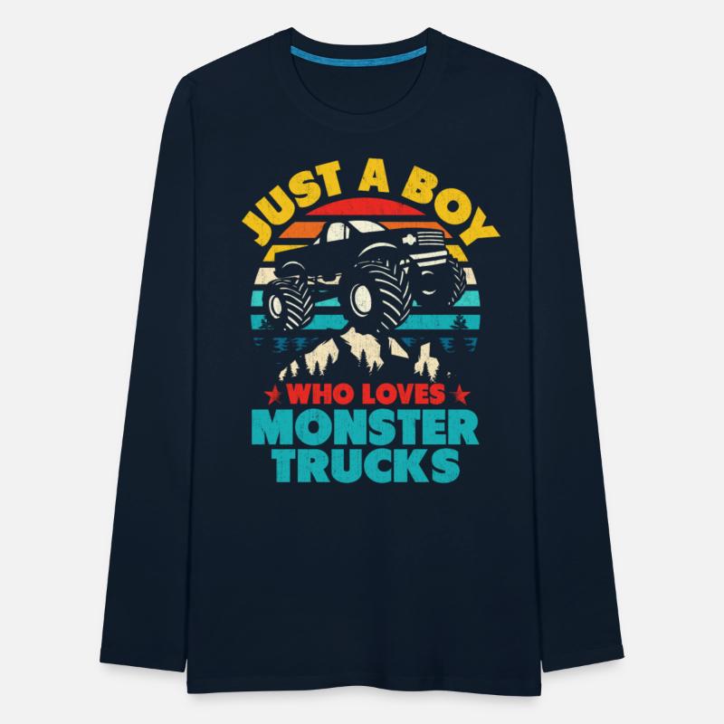 Just A Boy Who Loves Monster Trucks Toddler Kids