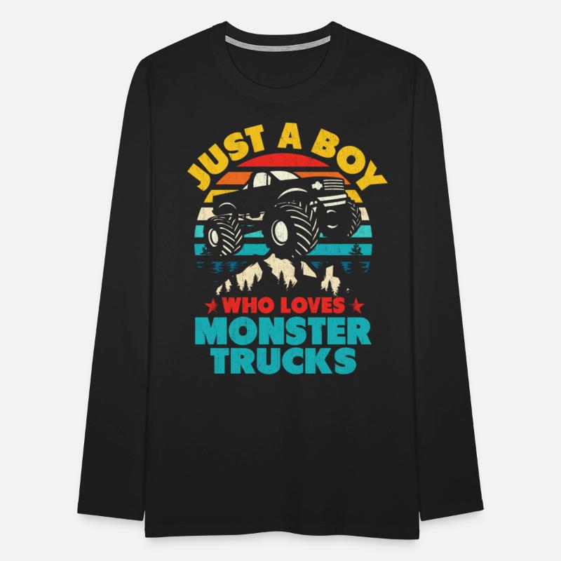Just A Boy Who Loves Monster Trucks Toddler Kids