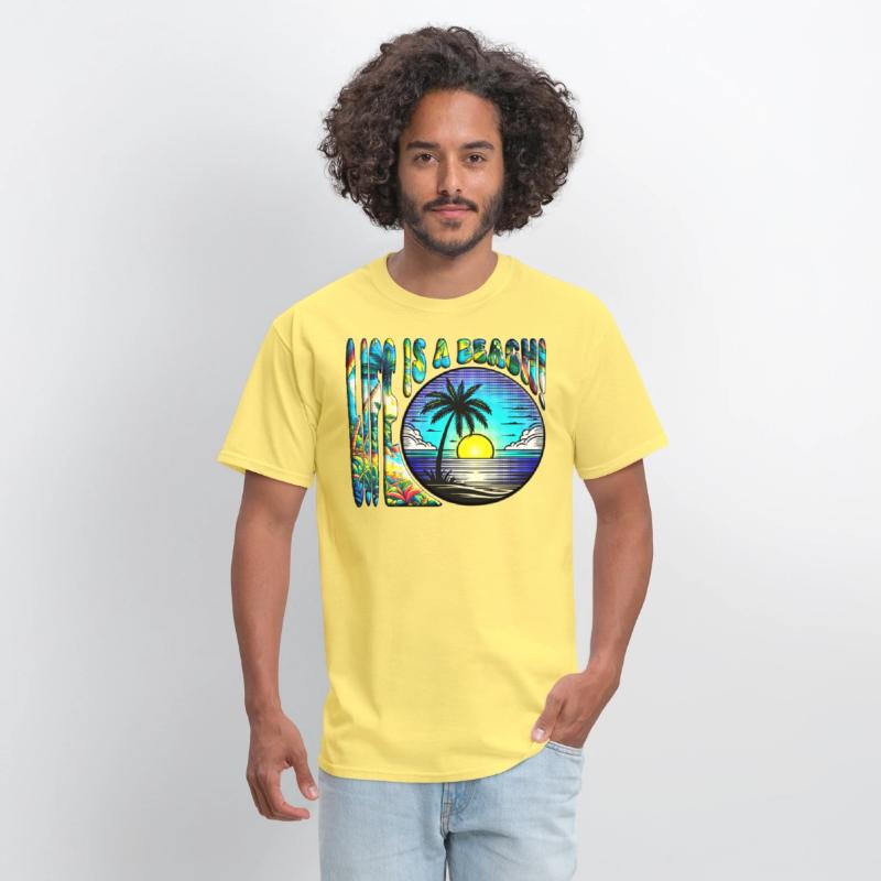 Life Is A Beach Graphic Design Colorful & Vibrant
