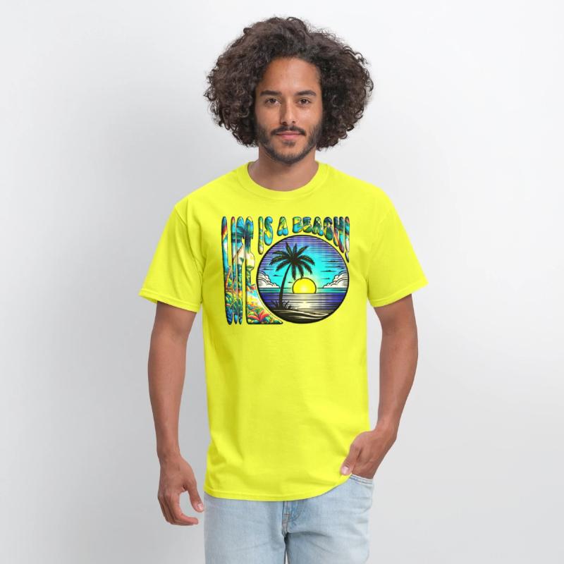 Life Is A Beach Graphic Design Colorful & Vibrant