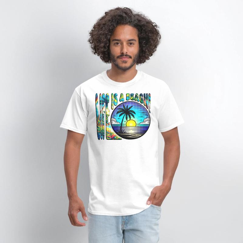 Life Is A Beach Graphic Design Colorful & Vibrant