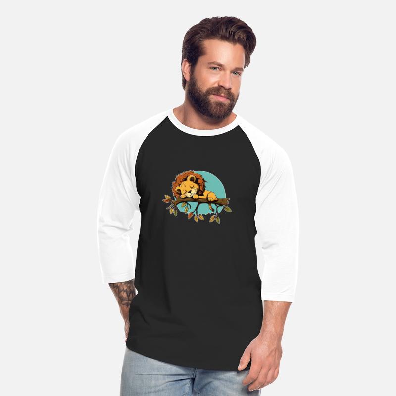 lion sleeping on branch sleep shirt animal baby