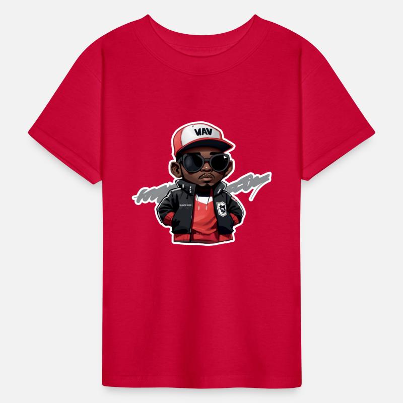 Little Hip Hop Head with Stroke (Red)