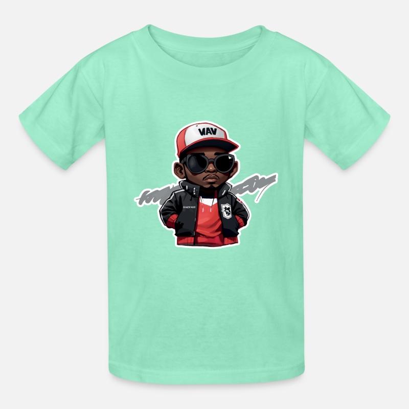 Little Hip Hop Head with Stroke (Red)