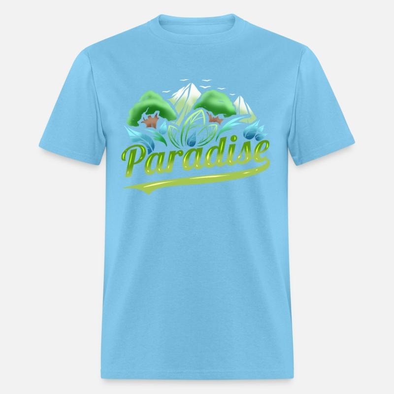 Logo Paradise With Trees And Mountains For Earth