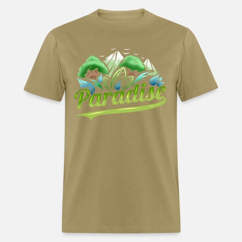 Logo Paradise With Trees And Mountains For Earth