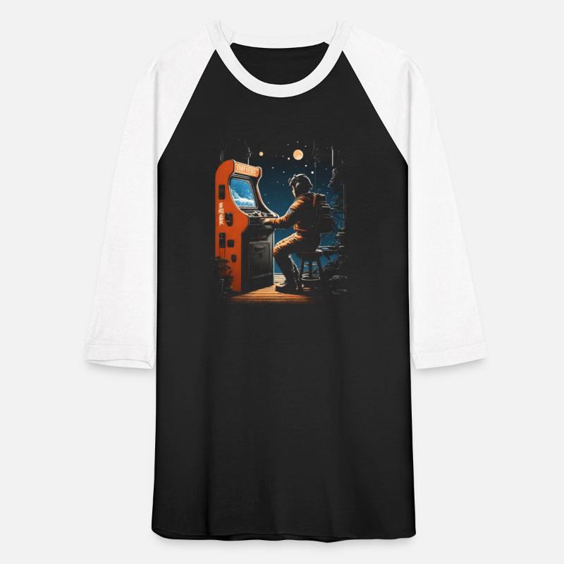 Lost Astronaut playing retro arcade console