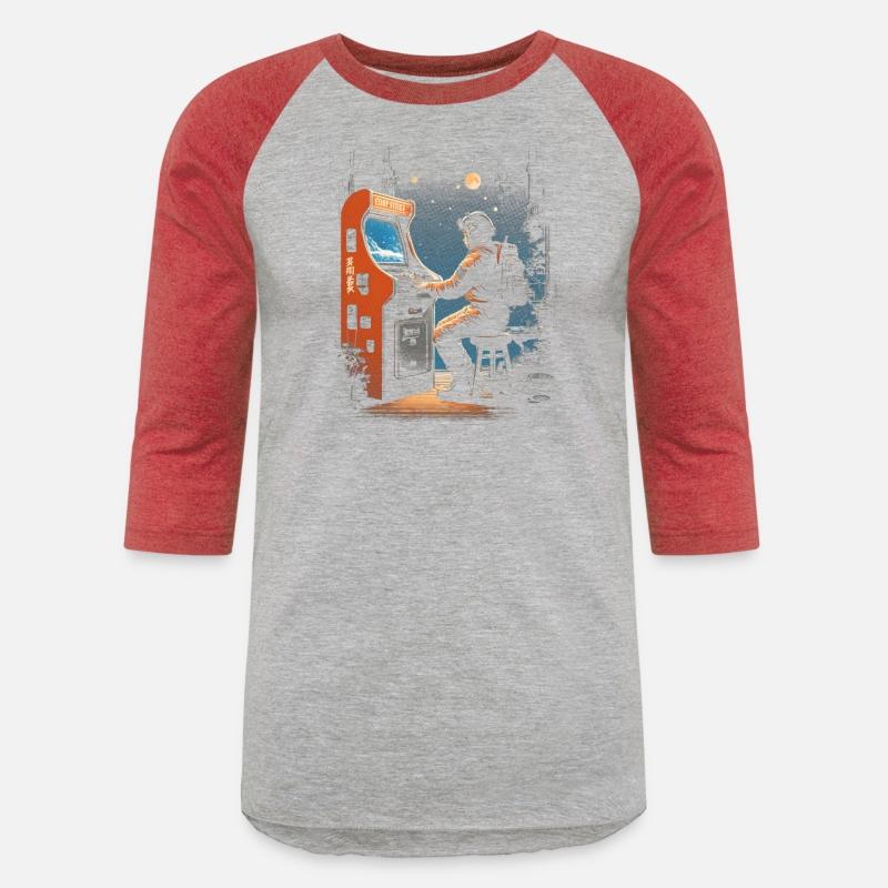 Lost Astronaut playing retro arcade console