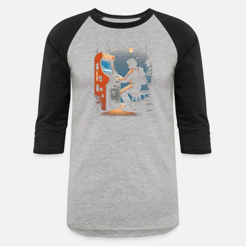 Lost Astronaut playing retro arcade console