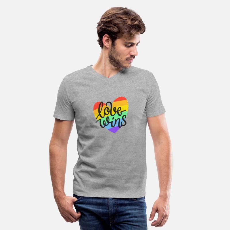 Love Wins LGBT Pride Rainbow Heart CSD T-Shirt Tee