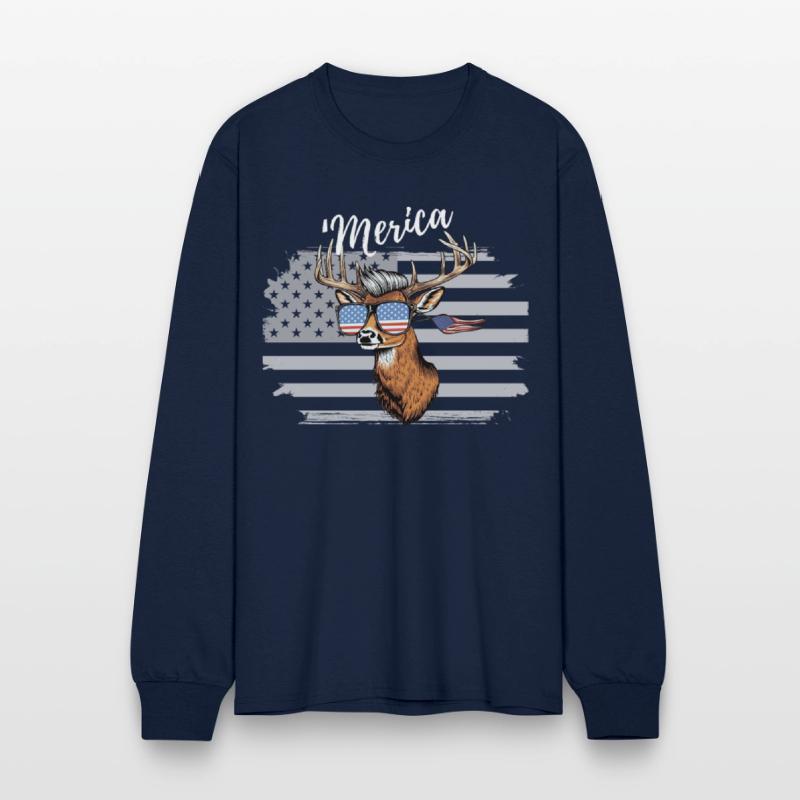 'Merica Deer with mullet American Flag Sunglasses