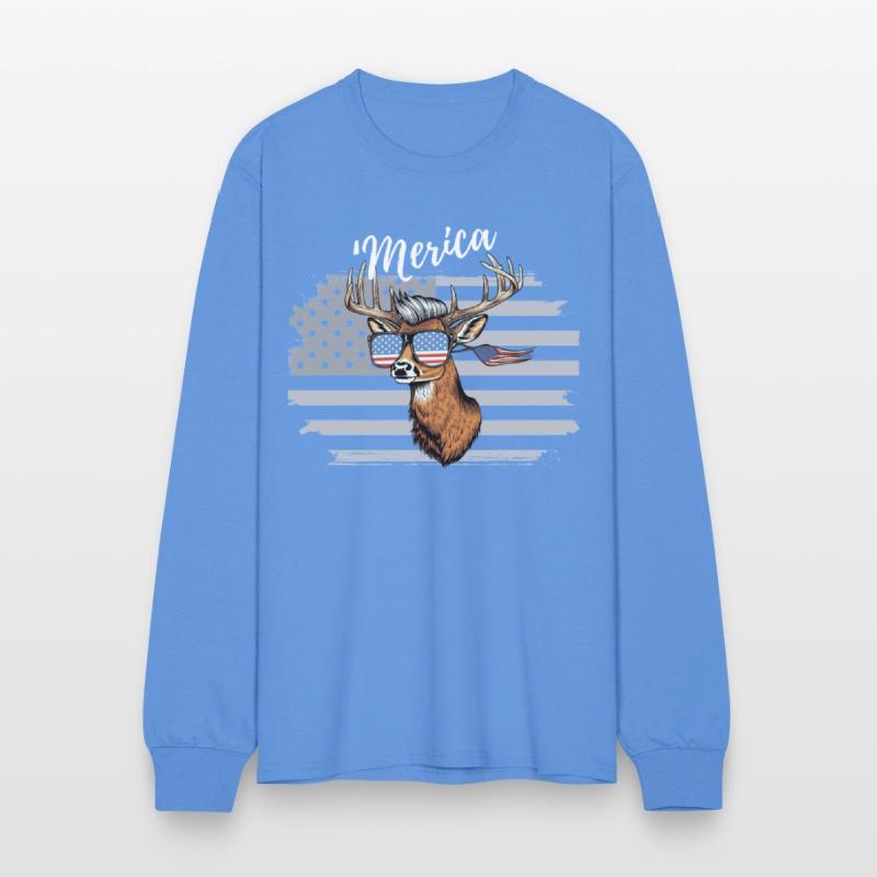 'Merica Deer with mullet American Flag Sunglasses