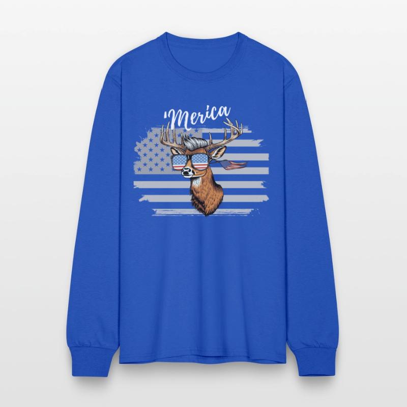 'Merica Deer with mullet American Flag Sunglasses